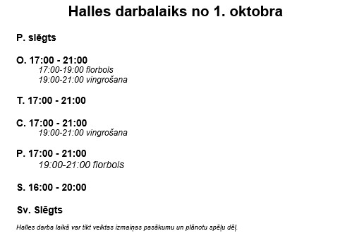 halles darba laiks 23